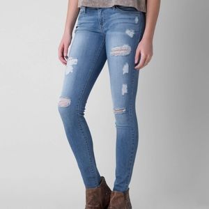 Flying Monkey low-rise skinny jeans, distressed